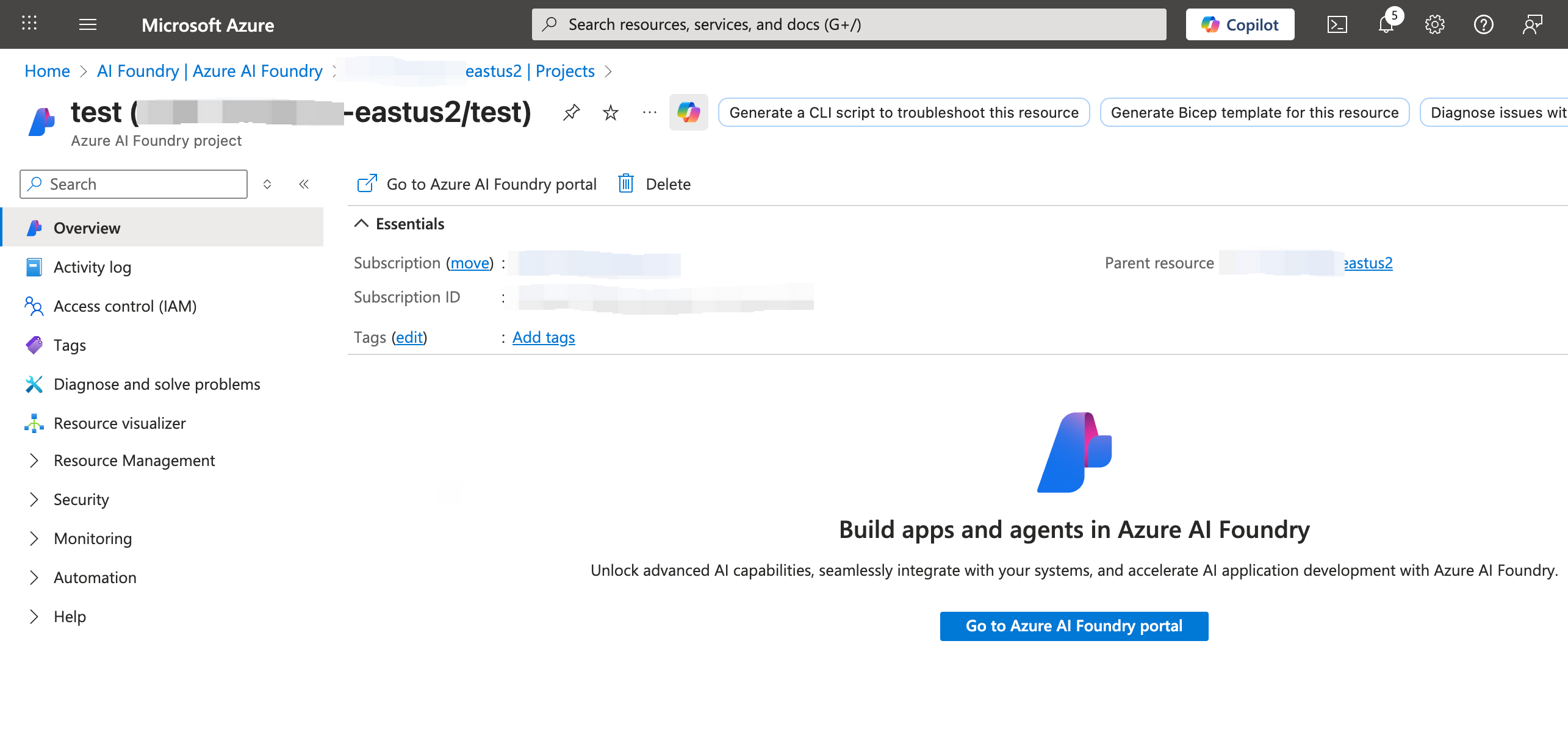 打开 AI Foundry Portal