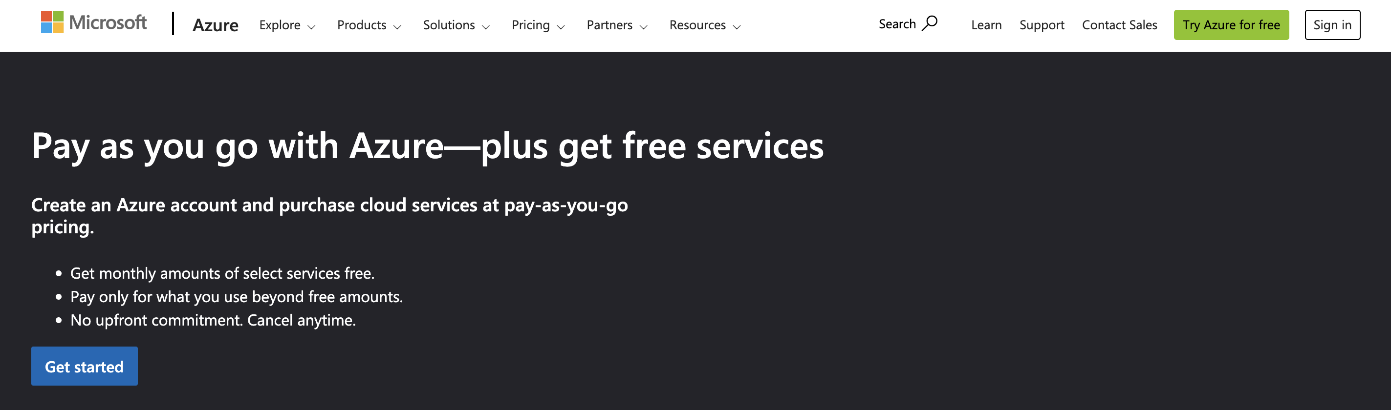 Pay-as-you-go Azure subscription