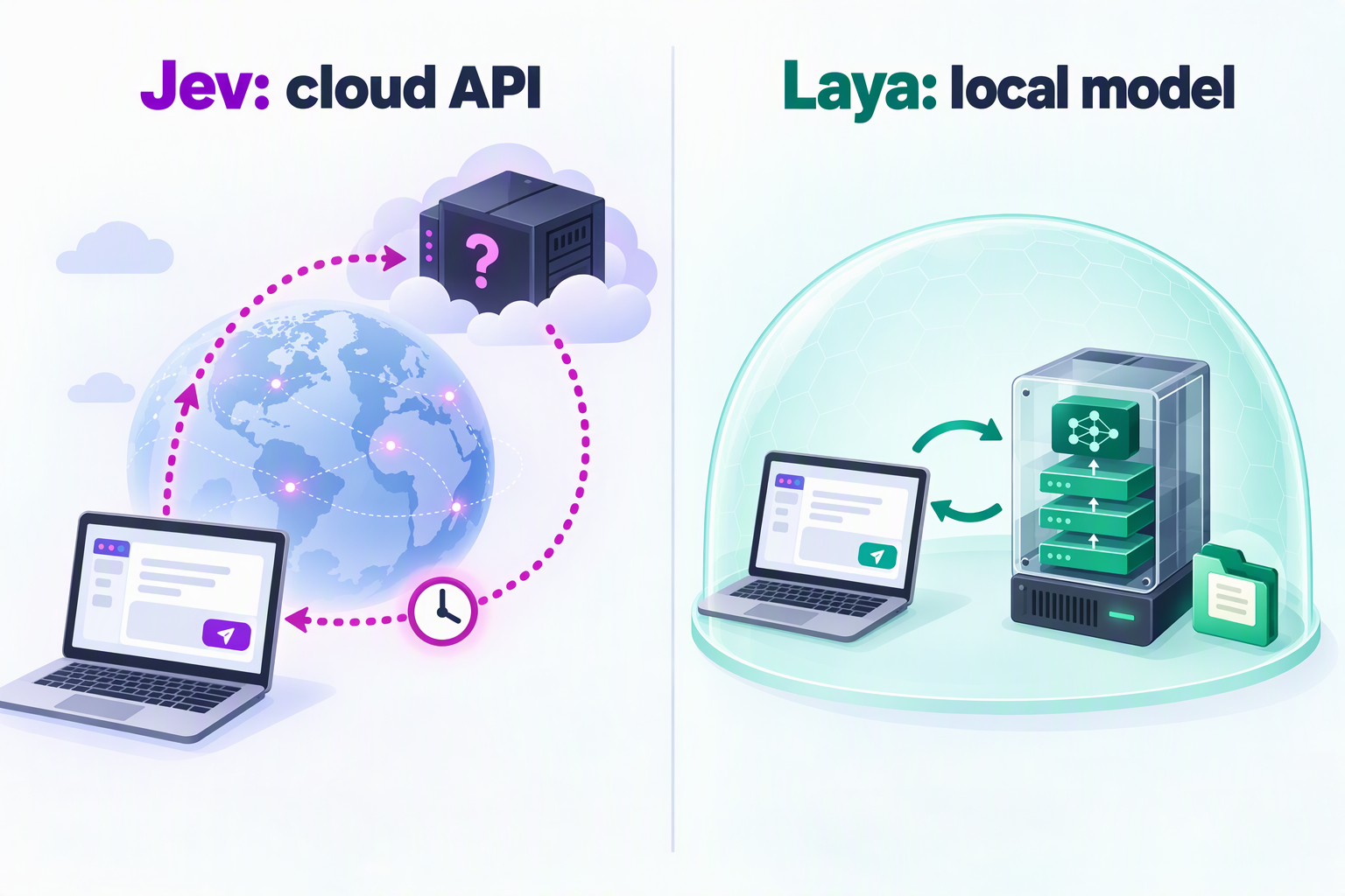 Jev cloud API vs Laya local deployment