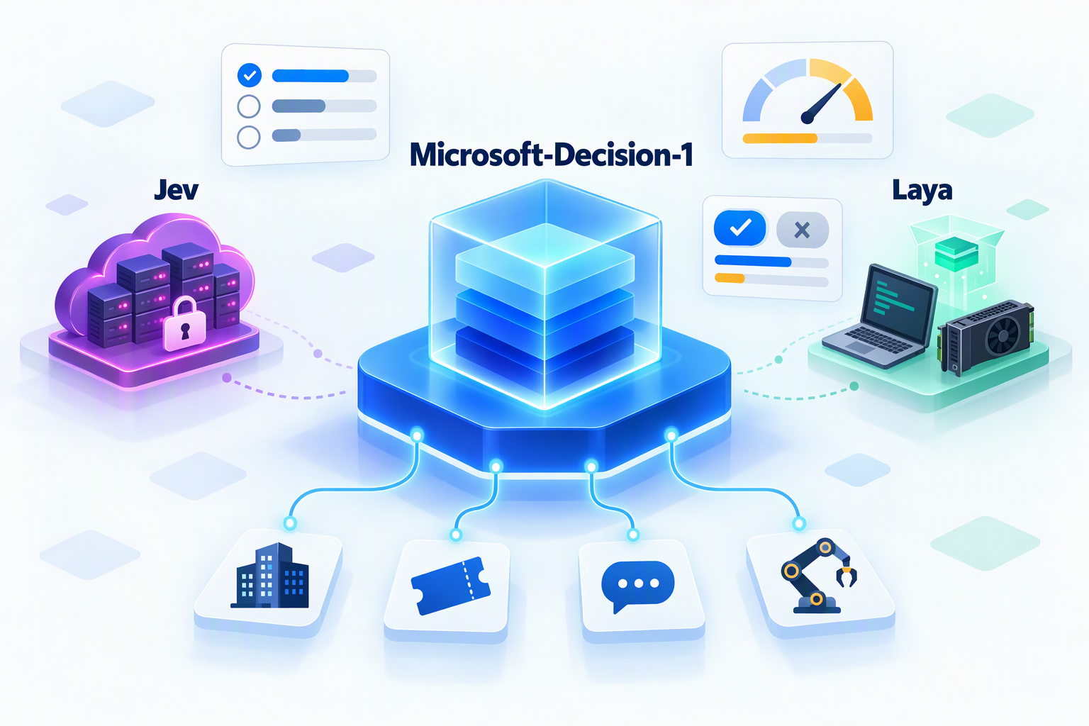 Microsoft-Decision-1, Jev, and Laya